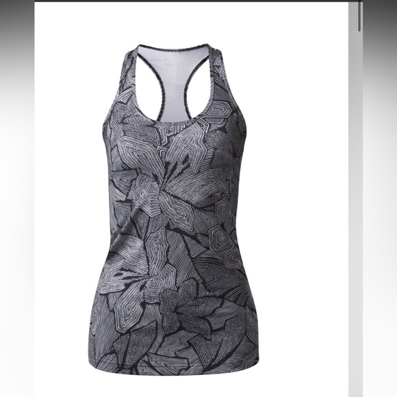 Lululemon Cool Racerback Dottie Tribe White & Black Tank Top 6 - Picture 7 of 9